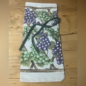 Vintage Wine Bottle Cloth Gift Bag Naomi McBride Artist Signed 2002
